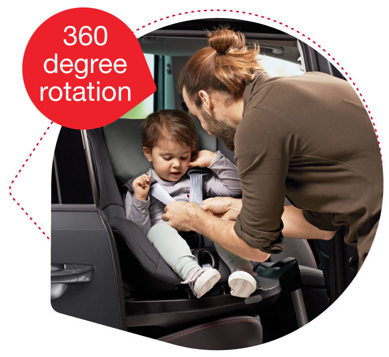 คาร์ซีทหมุนได้ 360 องศาช่วยให้การนำตัวเด็กออกจากรถได้ง่ายมากยิ่งขึ้น 