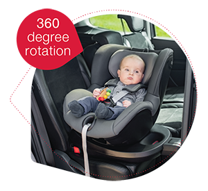 คาร์ซีทหมุนได้ 360 องศาช่วยให้การนำตัวเด็กออกจากรถได้ง่ายมากยิ่งขึ้น 